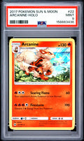 Arcanine #22 - 2017 Pokemon Sun & Moon - Holo PSA 9 - MINT