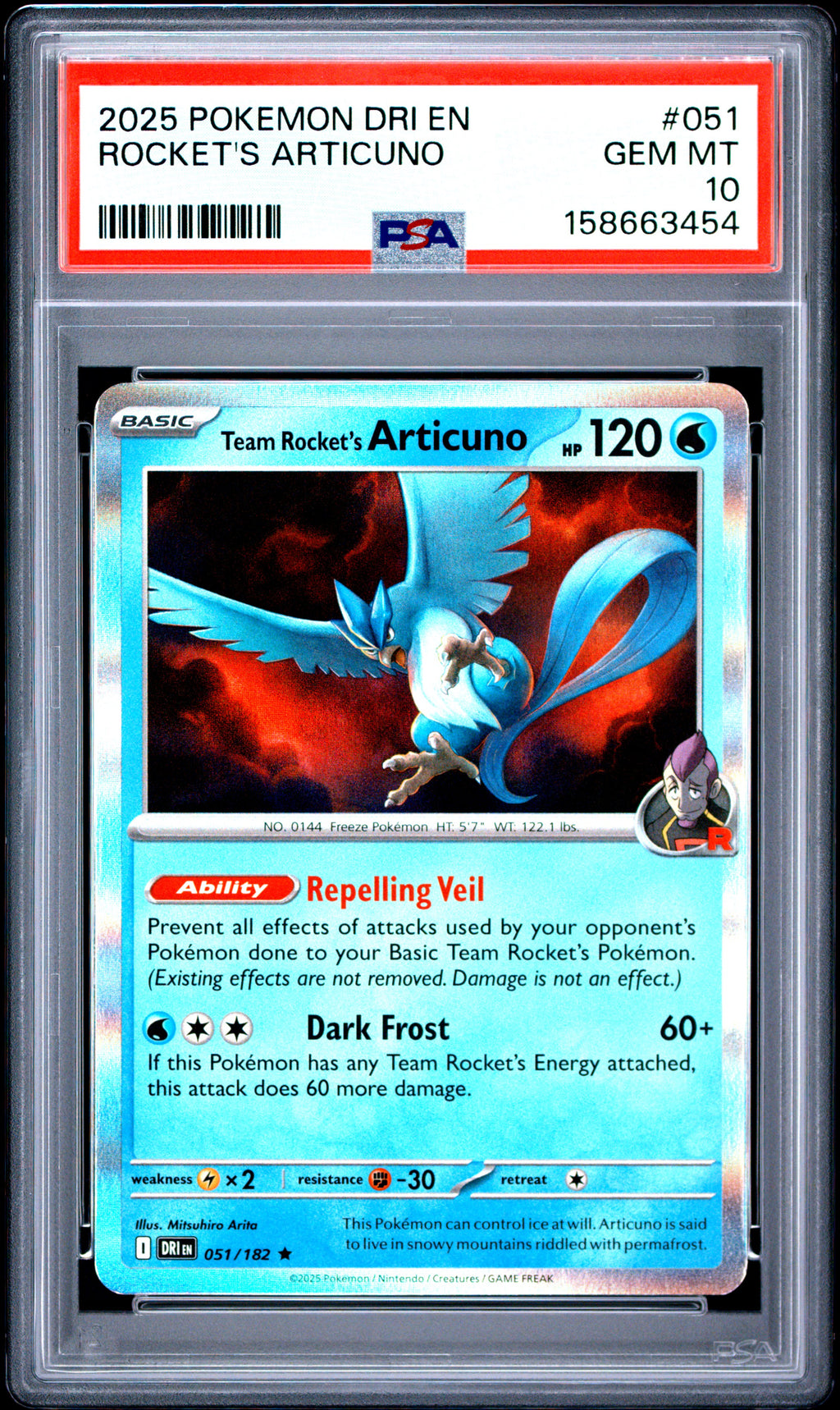 Team Rocket's Articuno #51 Destined Rivals - Holo PSA 10 - GEM MINT