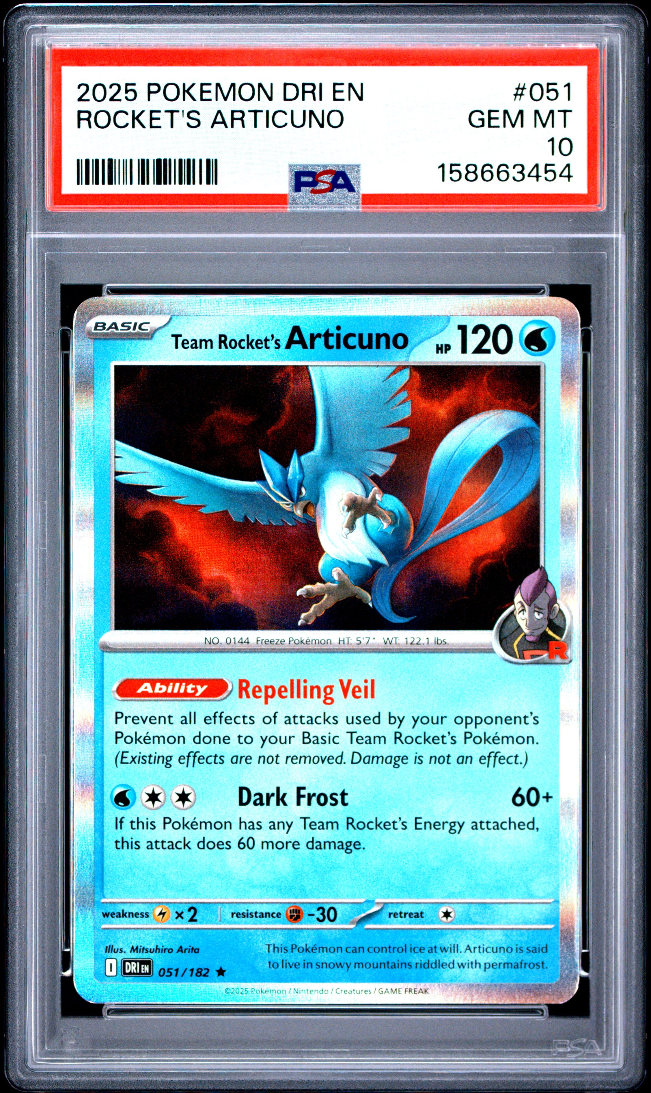 Team Rocket's Articuno #51 Destined Rivals - Holo PSA 10 - GEM MINT