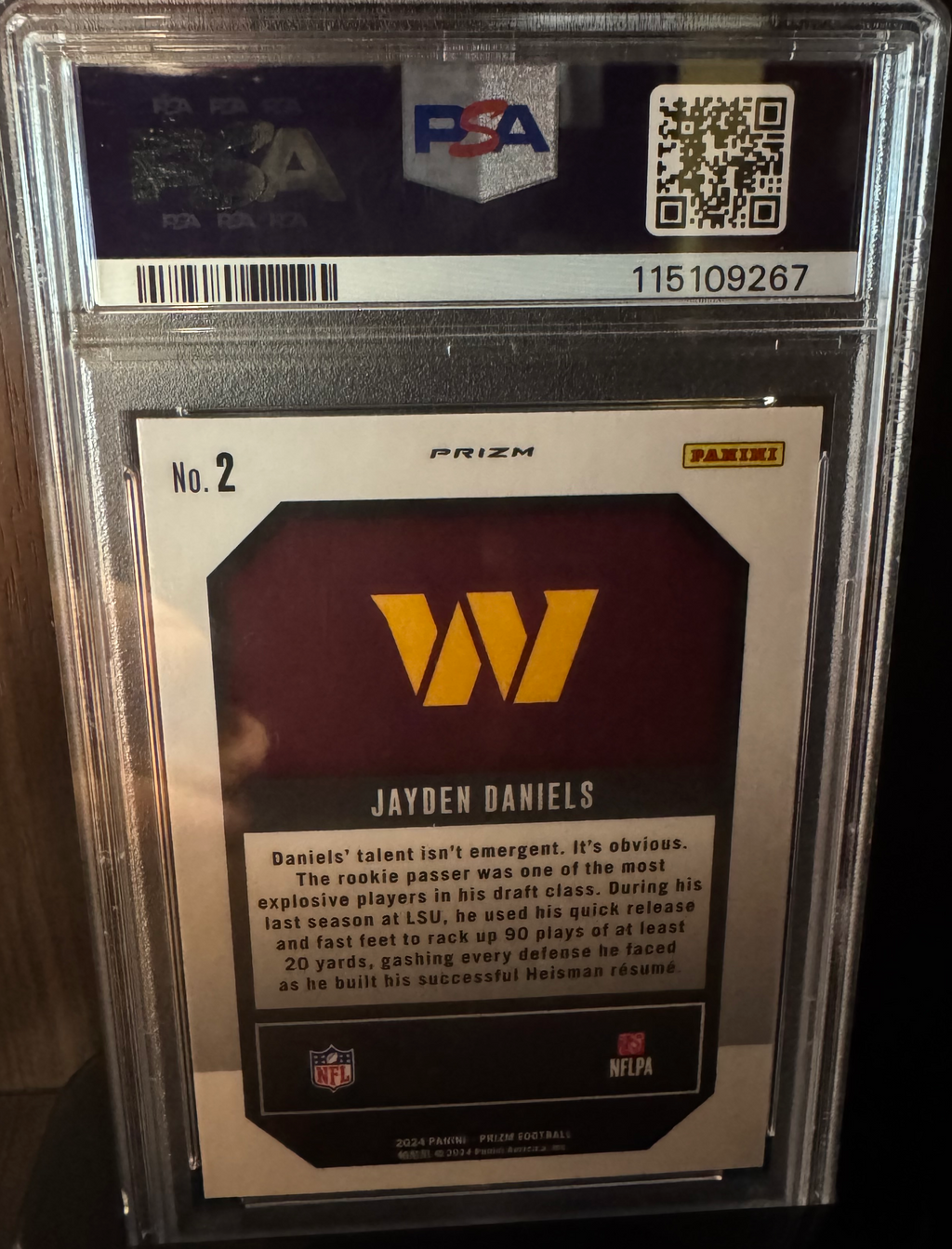Jayden Daniels #2 Rookie Card - 2024 Prizm Emergent No Huddle - PSA 10 GEM MINT