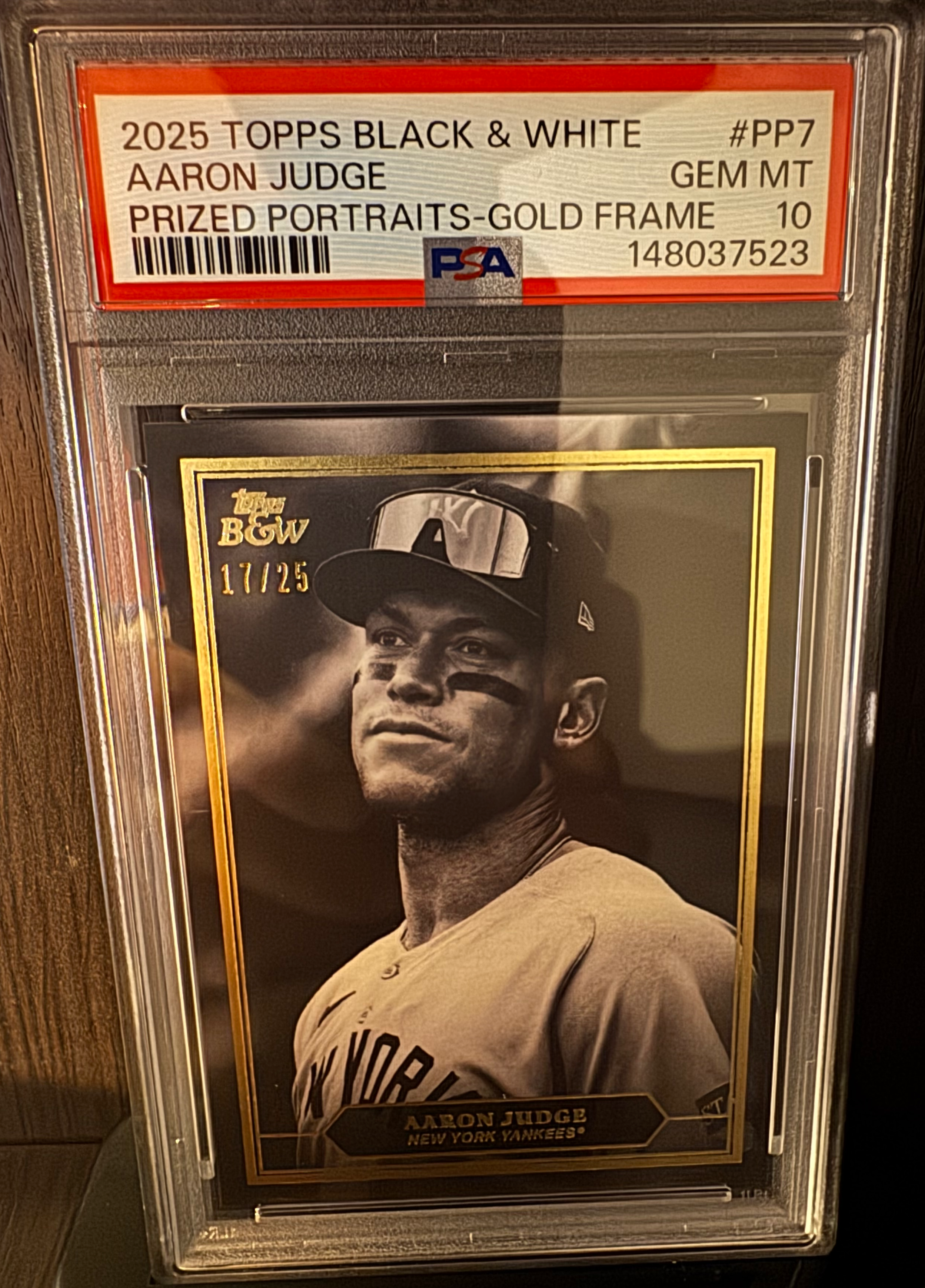 Aaron Judge - 2025 Topps Black & White Gold Frame #PP7 - PSA 10 GEM MINT
