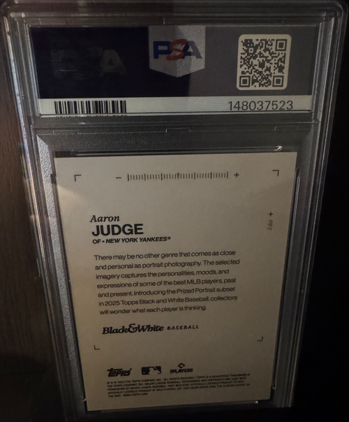 Aaron Judge - 2025 Topps Black & White Gold Frame #PP7 - PSA 10 GEM MINT