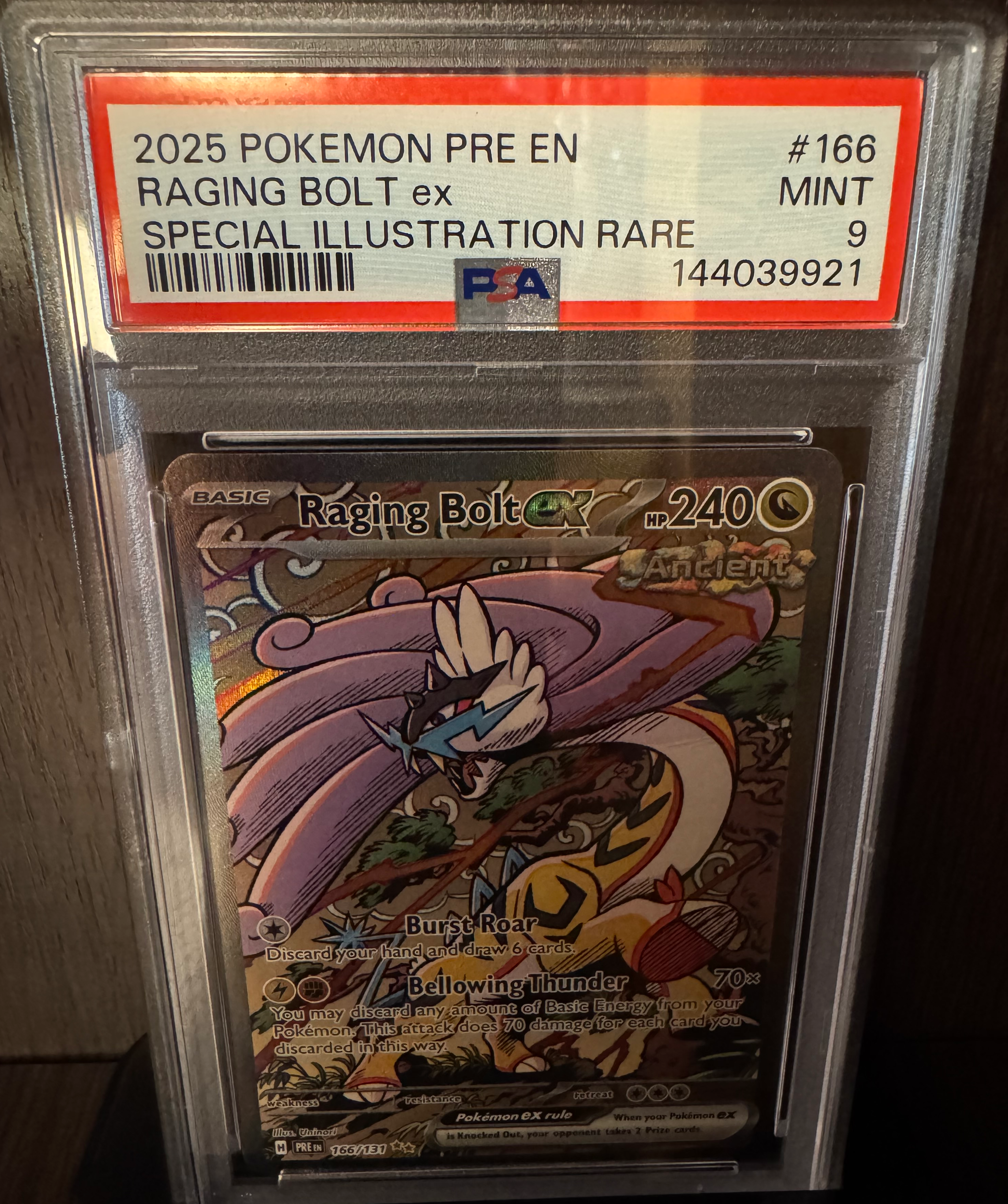 Raging Bolt ex #166 Prismatic Evolutions - Holo PSA 9 - MINT
